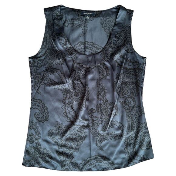 Banana Republic Navy Printed Boat Neck Sleeveless Top, M - Picture 1 of 5